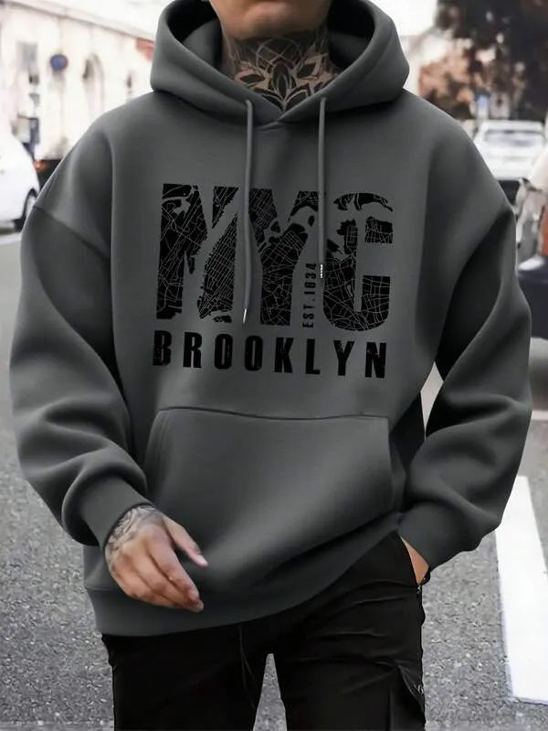 Preppy Lettering Men's Casual Street Hoodie